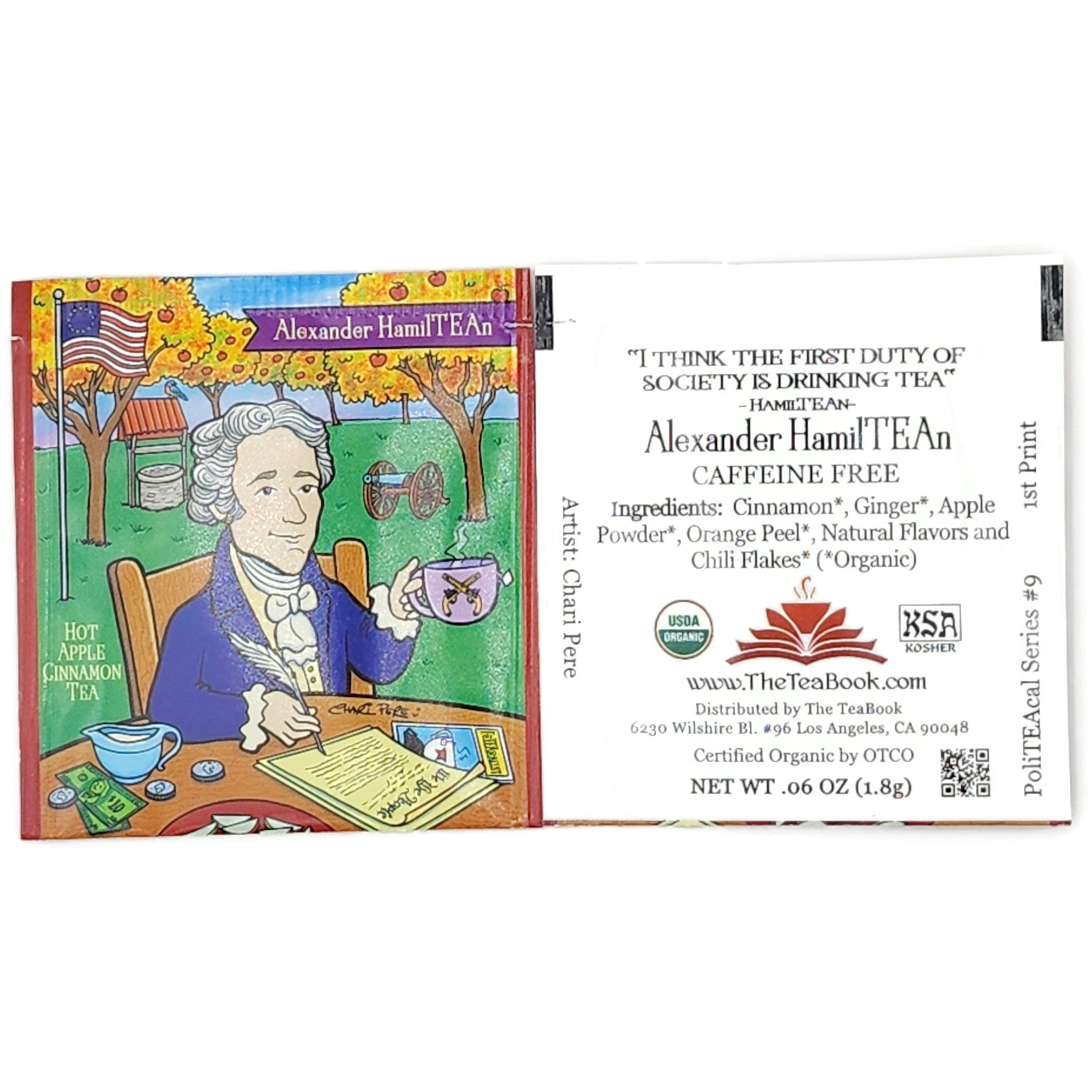 Alexander HamilTEAn (Alexander Hamilton): Organic Hot Apple Cinnamon Tea (Herbal / Caffeine Free)