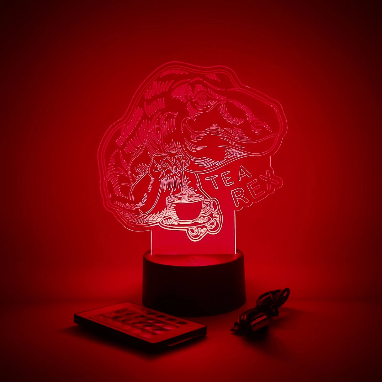 Tea Rex Dinosaur Led Light | T-Rex Drinking Tea Lamp | Gift