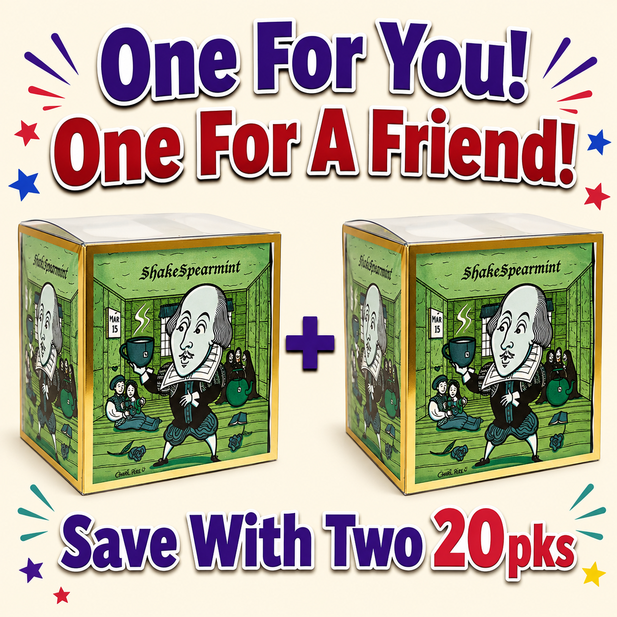ShakeSpearmint: Organic Spearmint Herbal Tea (Herbal / Caffeine Free) (William Shakespeare)