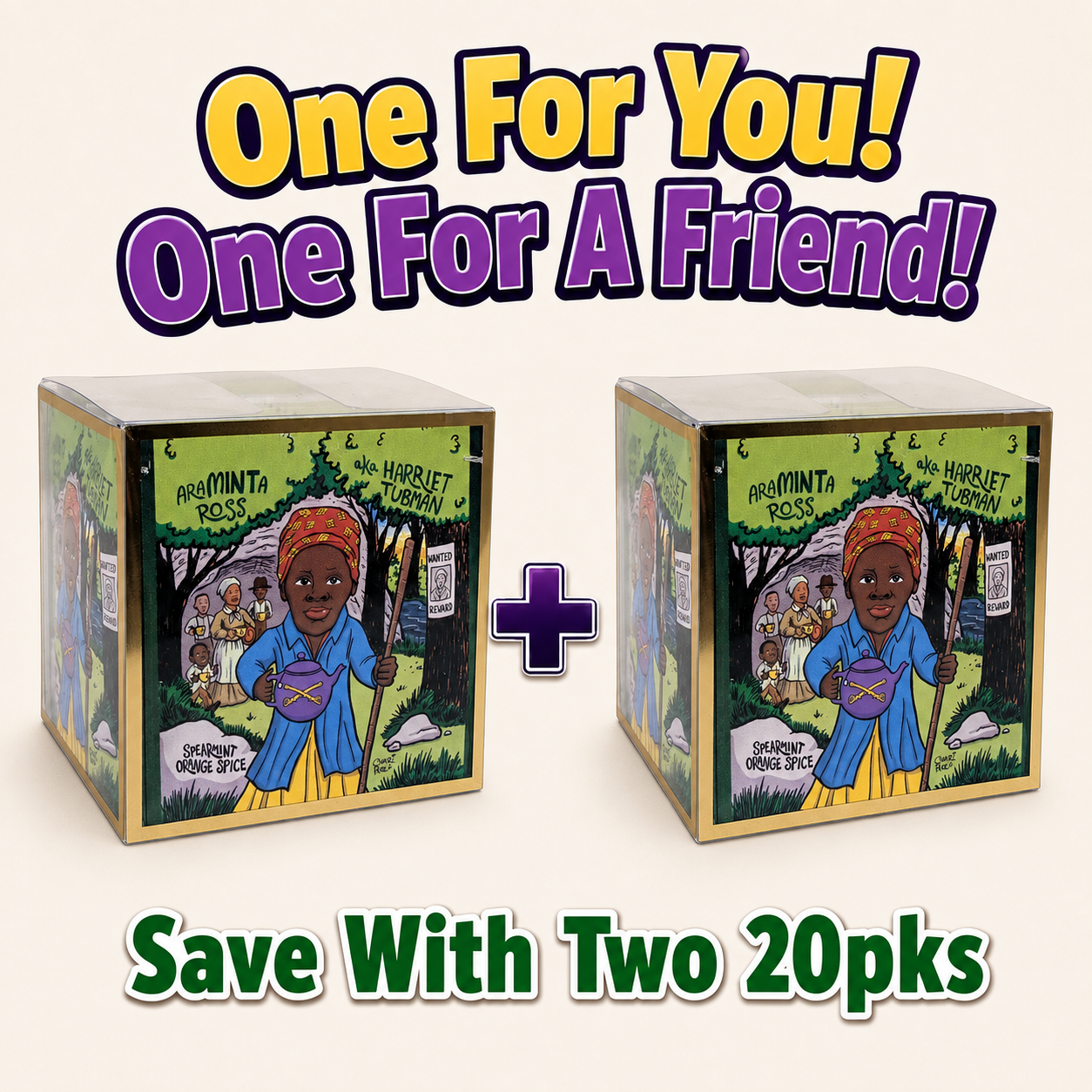 AraMINTa Ross (Harriet Tubman): Organic Spearmint Orange Spice Tea (Herbal / Caffeine Free)